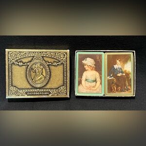 Vintage USA Gainsborough PLAYING CARDS Golden 2 DECKS Set